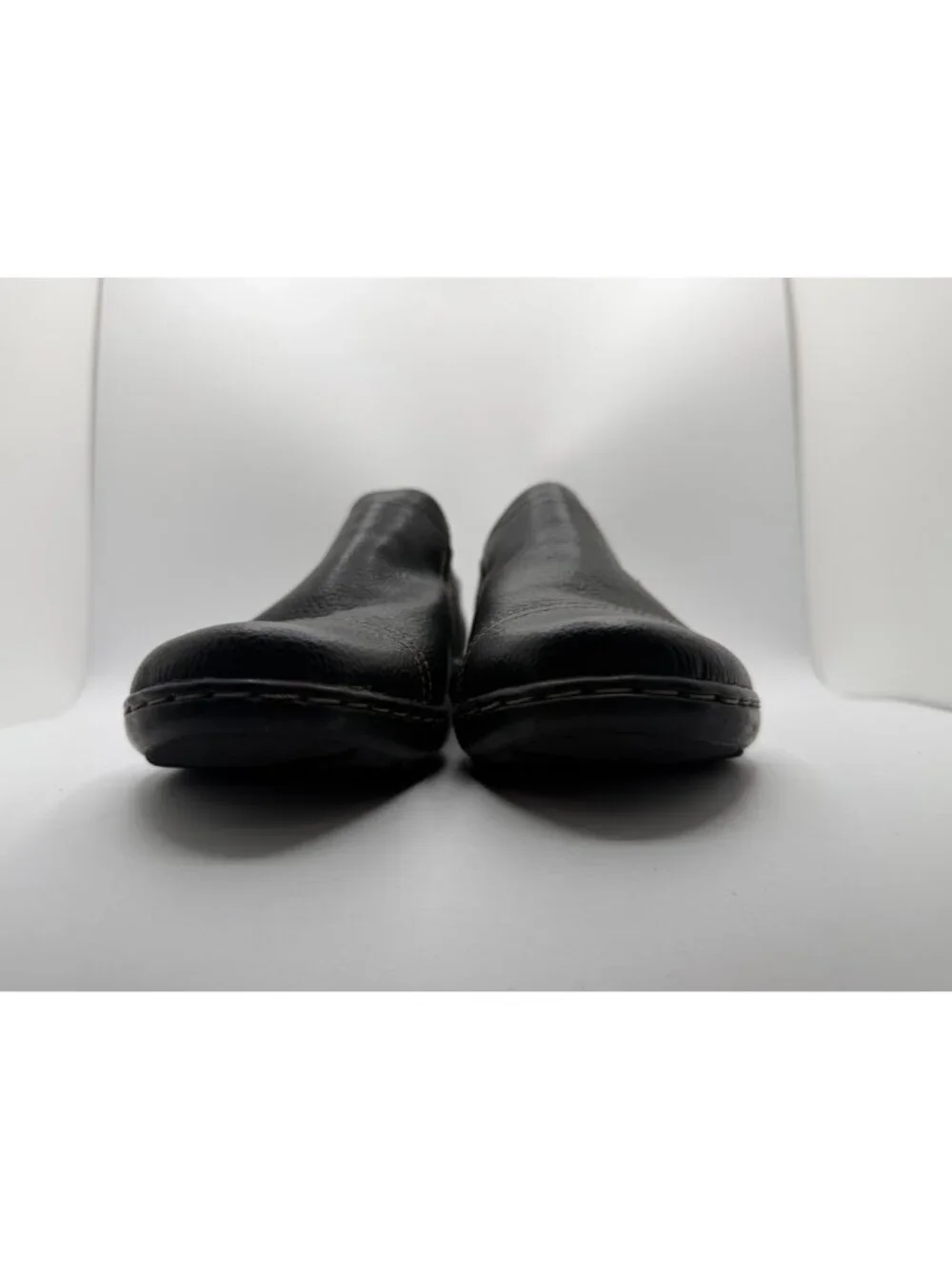Clarks Cora Poppy Loafer Women Size 9M Black Leather Round Toe Slip On Shoes
